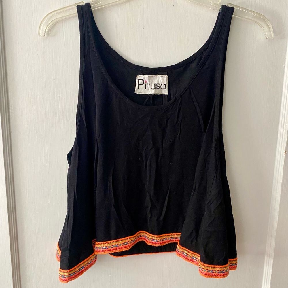 Pitusa Black cropped black tank